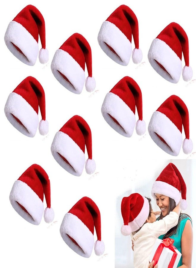RED WIND Christmas Soft Velvet Santa Caps - Pack of 5 |Red & White Color | Classic Christmas Hat for Kids, Party, School & Holiday Celebration SMLVCH1 - Image 1
